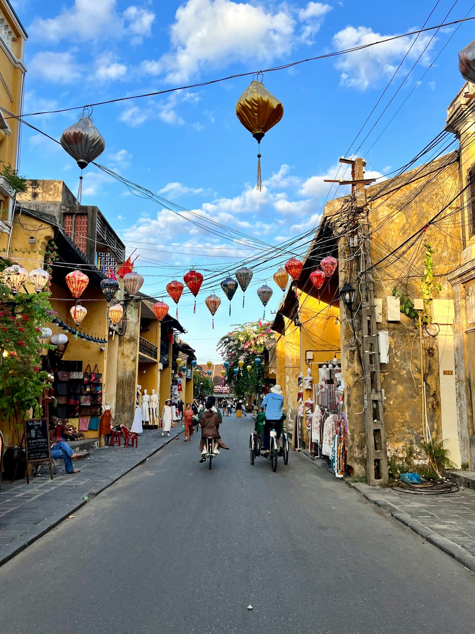 Lantern-lined yellow street in Hoi An Ancient Town